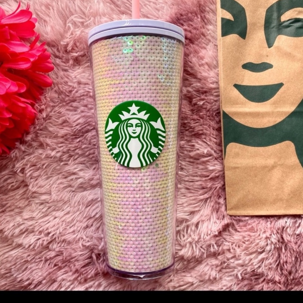 Starbucks- Holiday Tumbler Cup- White/pink Scales 2020